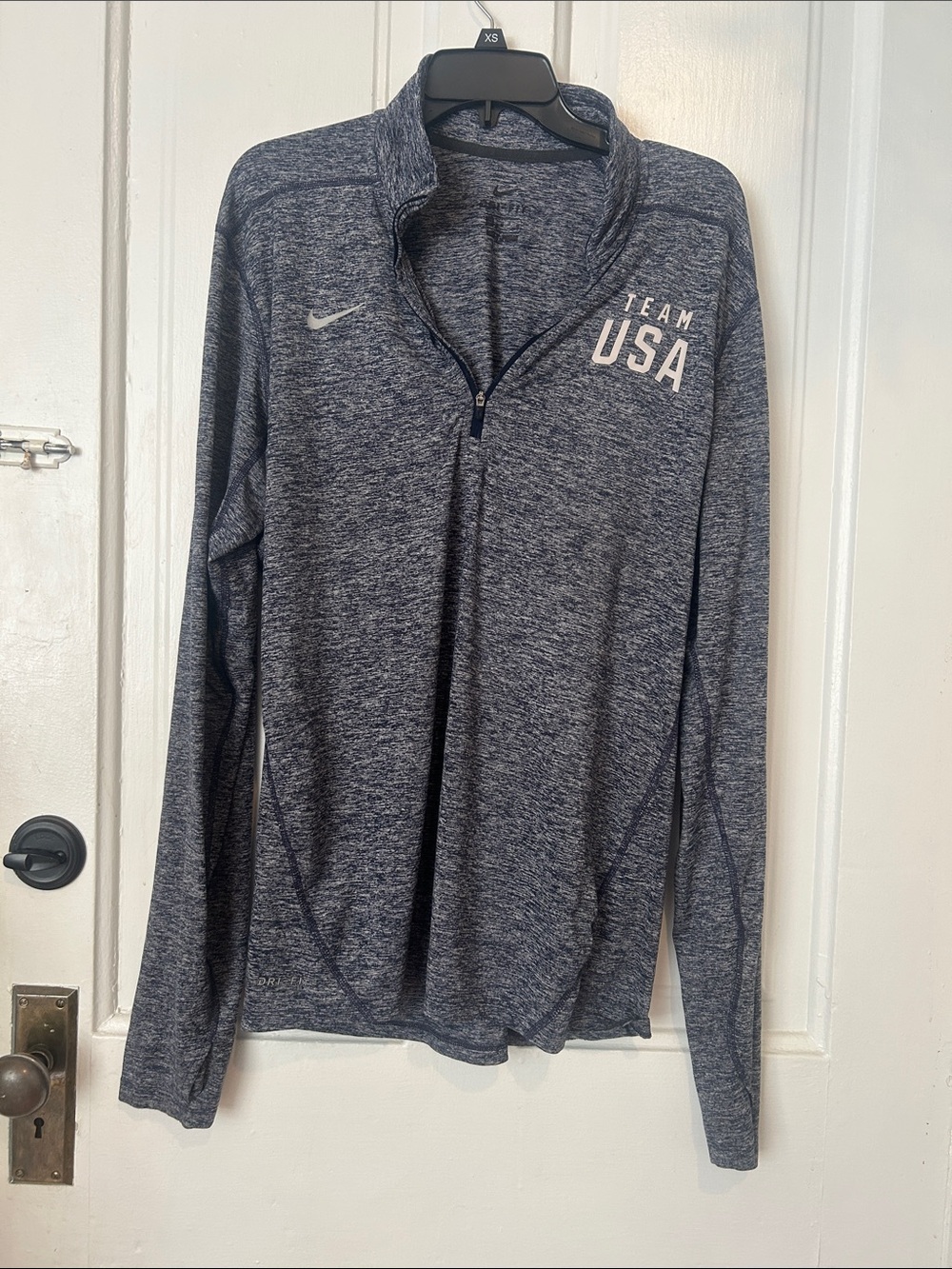 Nike Heathered Navy Team USA Quarter Zip